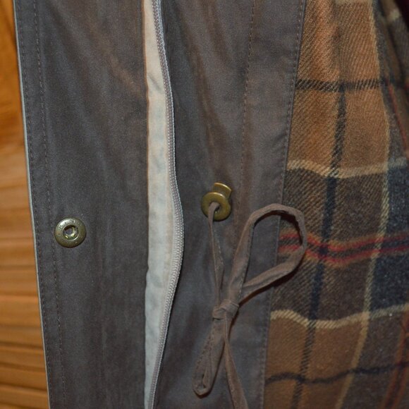 Liz Claiborne SP Tan Hooded Utility Jacket Anorak Zip Out Lining - Picture 8 of 13